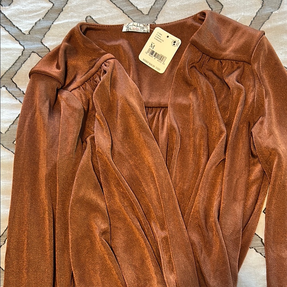 Rust Orange Long Sleeve Top